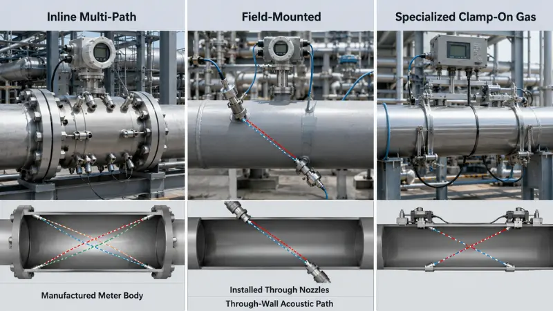 Inline field-mounted and clamp-on ultrasonic gas meters Inline field-mounted and clamp-on ultrasonic gas meters